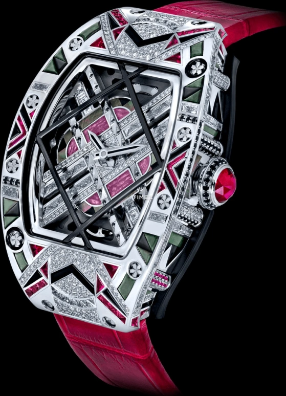 Richard Mille,Not Tourbillon 45.32x32.30mm,45.32x32.30mm,White Gold,Multi-Color,Automatic,50hours,In-house Caliber,RM HJ,RM HJ-01 WG Unique