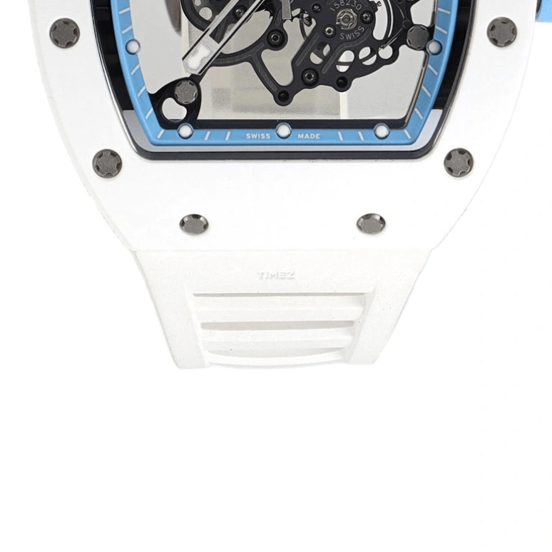 Richard Mille,Not Tourbillon 49.90x42.70mm,49.90x42.70mm,Ceramic,Blue,Skeleton,Handwound,Sapphire,Tonneau,RM 055 Bubba Watson Asia Edition