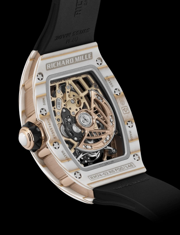 Richard Mille,Tourbillon 52.63x34.40mm,52.63x34.40mm,Red Gold,Quartz TPT,Rose Gold,Automatic,Tourbillon,50hours,RM 74,RM 74-02 WHITE