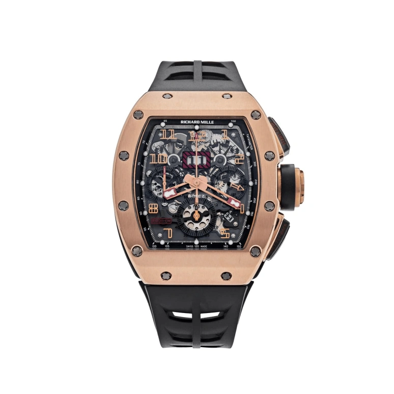 Richard Mille,Not Tourbillon 50x40mm,50x40mm,Rose Gold,Titanium,Black,Skeleton,Automatic,Chronograph,Month,Day,Flyback,Sapphire,Tonneau,RM 011 Felipe Massa Red Kite