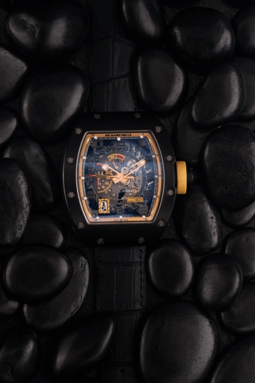 Richard Mille,Not Tourbillon 42.70x50mm,42.70x50mm,Carbon,Black,Skeleton,Automatic,Day,Power Reserve Indicator,RM 030 Asian Boutique Carbon