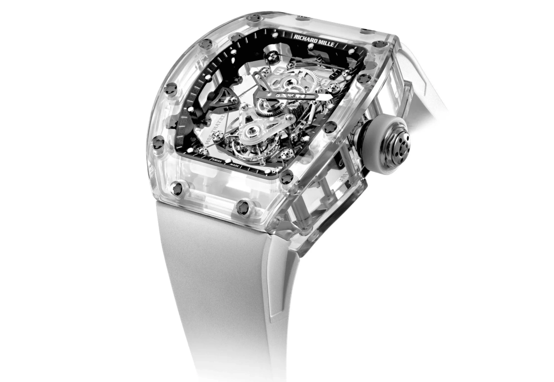 Richard Mille,Tourbillon 50.50x42.70mm,50.50x42.70mm,Sapphire,Skeleton,Handwound,Tonneau,RM 56,RM 56-02