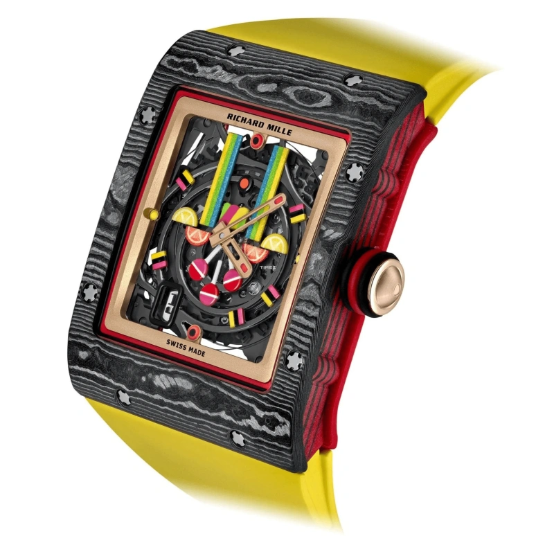 Richard Mille,Not Tourbillon 50.20x38mm,50.20x38mm,NTPT,Skeleton,Multi-Color,Black,Automatic,Day,Sapphire,RM 16,RM 16-01 FRAISE