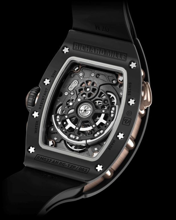 Richard Mille,Not Tourbillon 34.40x52.63mm,34.40x52.63mm,Ceramic,Rose Gold,Silver,Automatic,Day,Function Selector,Yeoh Choo Kheng,Michelle Yeoh,RM 037 CE BLACK DI