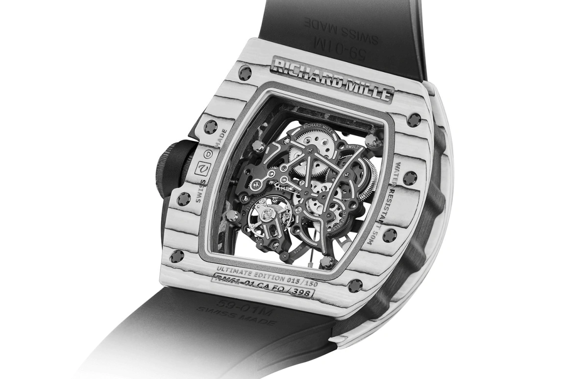 Richard Mille,Not Tourbillon 50.23x42.70mm,50.23x42.70mm,NTPT,Skeleton,Handwound,Sapphire,Tonneau,RM 61,RM 61-01 Yohan Blake NTPT