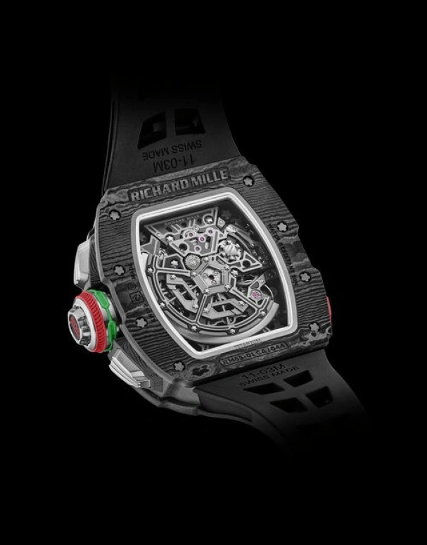 Richard Mille,Not Tourbillon 49.94x44.50mm,49.94x44.50mm,Gold,Titanium,Carbon TPT,Black,Automatic,Chronograph,Flyback,Big Date,Function Selector,In-house Caliber,Sapphire,Eduardo Camavinga,Degang Guo,RM 65,RM 65-01 NTPT