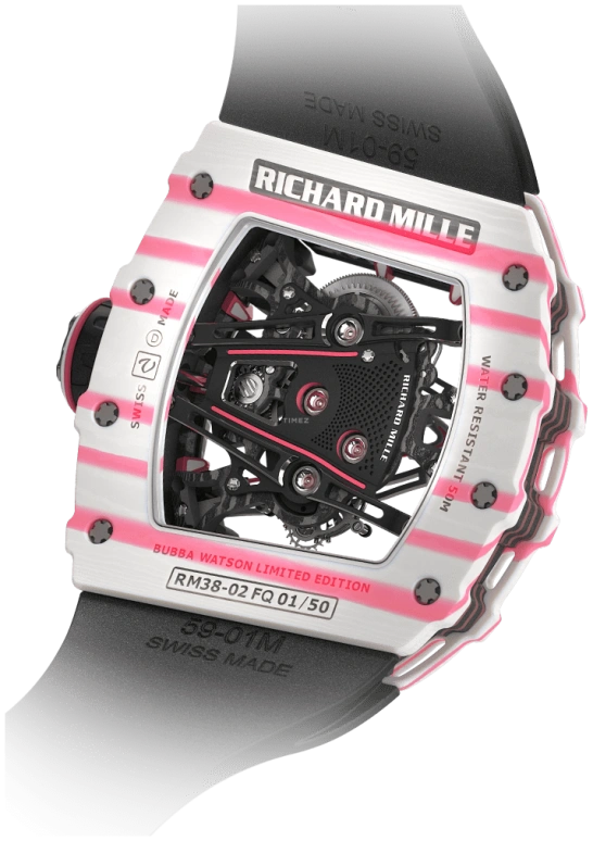 Richard Mille,Tourbillon 43.70x50.04mm,43.70x50.04mm,Carbon TPT,Skeleton,Handwound,Tourbillon,70hours,Gerry Bubba Watson,HZTTTAO,Z.TAO,RM 38,RM 38-02 Bubba Watson Tourbillon