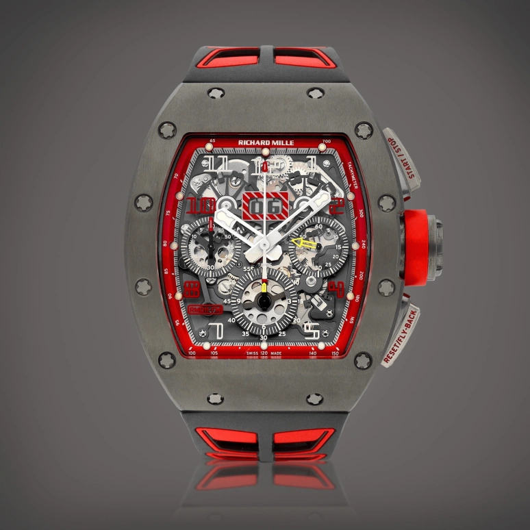 Richard Mille,Not Tourbillon 42x50mm,42x50mm,Titanium,Skeleton,Automatic,Chronograph,Day,Flyback,RM 011 Felipe Massa AH TI