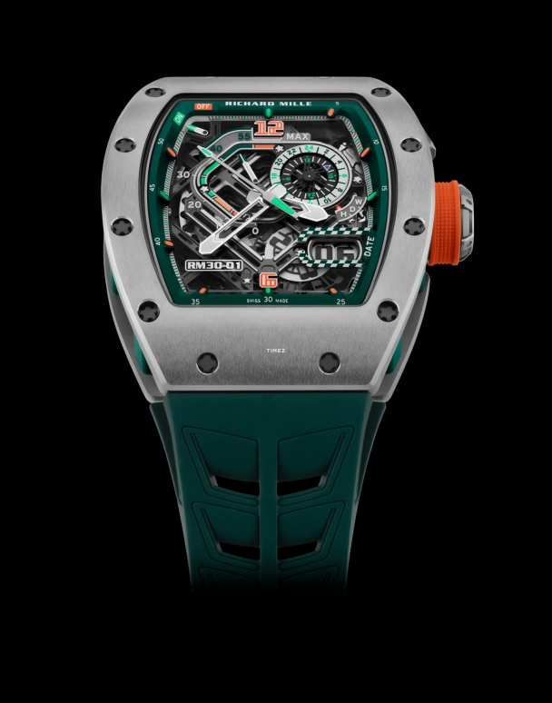 Richard Mille,Not Tourbillon 42x49.94mm,42x49.94mm,Titanium,Grey,Automatic,Chronograph,Power Reserve Indicator,Big Date,Function Selector,55hours,In-house Caliber,RM 30,RM 30-01 Le Mans Classic