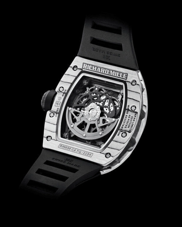 Richard Mille,Not Tourbillon 50x42.70mm,50x42.70mm,NTPT,Skeleton,Automatic,Day,Power Reserve Indicator,Function Selector,RM 030 NTPT WHITE