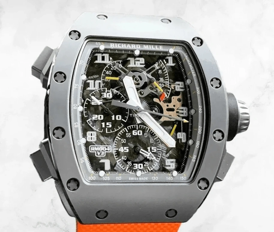 Richard Mille,Not Tourbillon 48x39.70mm,48x39.70mm,Titanium,Black,Handwound,Chronograph,Power Reserve Indicator,RM 004 V3 TI