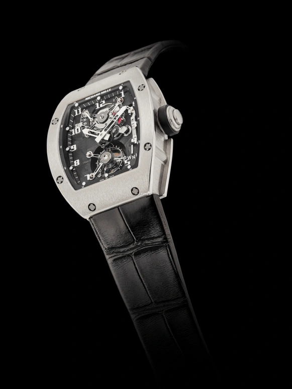 Richard Mille,Tourbillon 38x45mm,38x45mm,White Gold,Black,Handwound,Power Reserve Indicator,Tourbillon,Torque Indicator,RM 002,RM 002-V2 Tourbillon AF WG