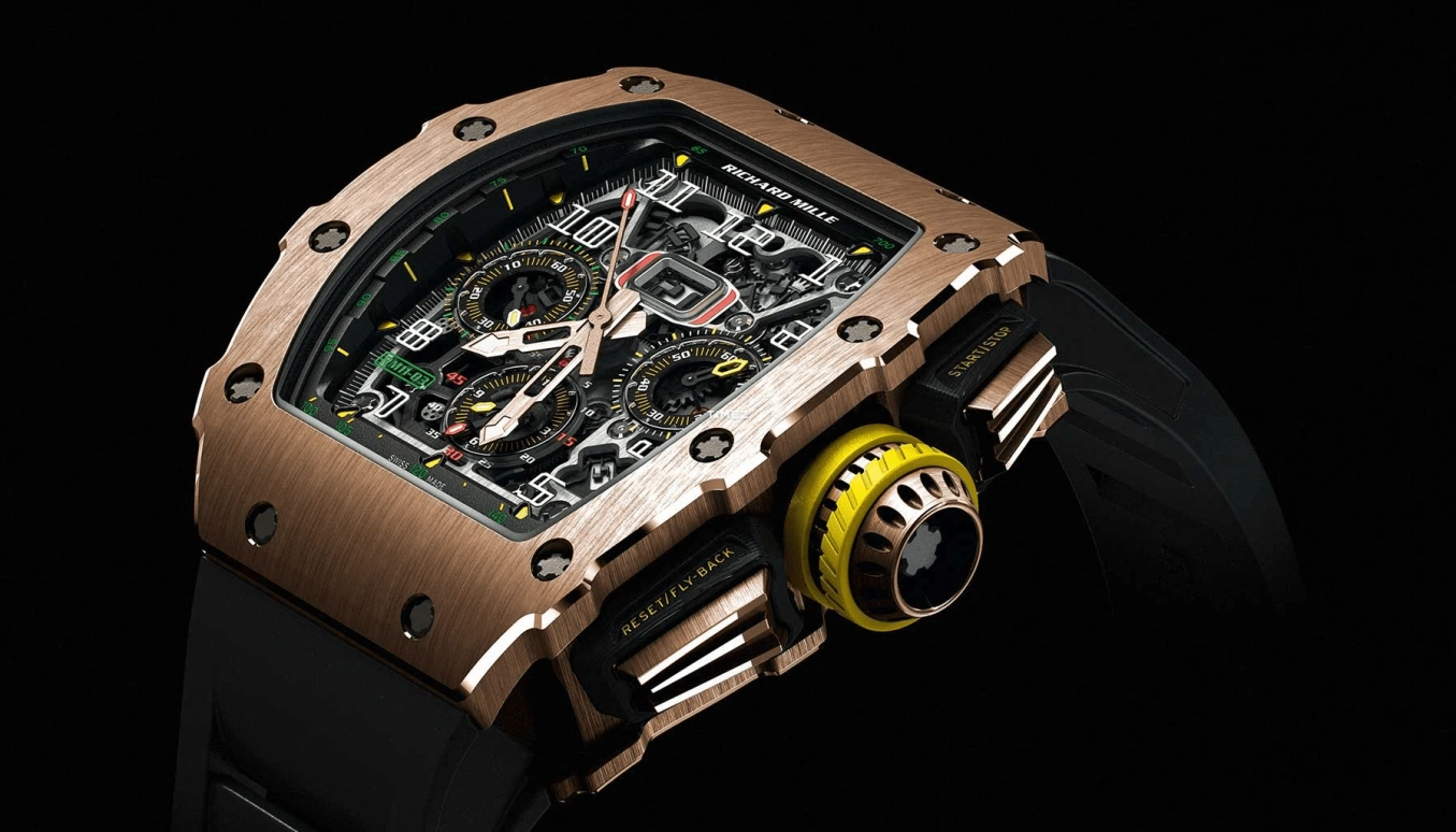 Richard Mille,Not Tourbillon 49.94x44.50mm,49.94x44.50mm,Rose Gold,Grey,Automatic,Chronograph,Month,Day,Flyback,Sapphire,Tonneau,OFFSET,Migos,RM 11,RM 11-03 Flyback Chronograph RG