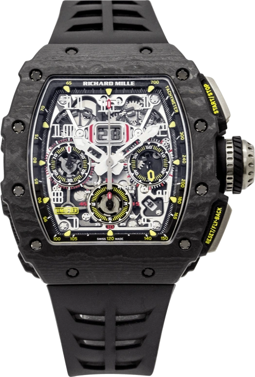 Richard Mille,Not Tourbillon 49.94x44.50mm,49.94x44.50mm,NTPT,Skeleton,Automatic,Chronograph,Month,Day,Flyback,RM 11,RM 11-03 Flyback Chronograph NTPT BLACK