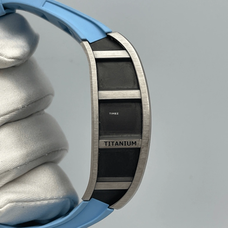 Richard Mille,Not Tourbillon 50x42.70mm,50x42.70mm,Titanium,Skeleton,Automatic,Chronograph,Month,Day,Flyback,Sapphire,Tonneau,RM 011 Le Mans Classic BLUE
