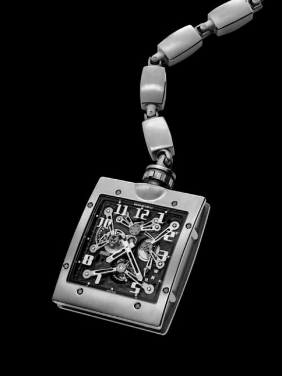 Richard Mille,Tourbillon 52x62mm,52x62mm,Gold,Titanium,Black,Handwound,Power Reserve Indicator,Tourbillon,RM 020 Pocket Watch TI