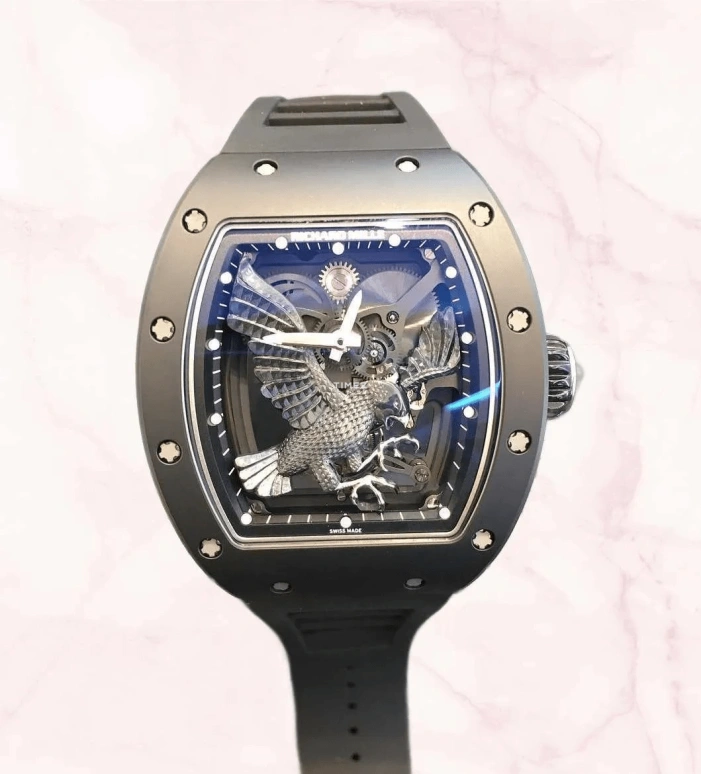 Richard Mille,Tourbillon 47.20x50mm,47.20x50mm,Ceramic,Black,Handwound,Tourbillon,Tonneau,RM 57,RM 57-02 Falcon Black Ceramic