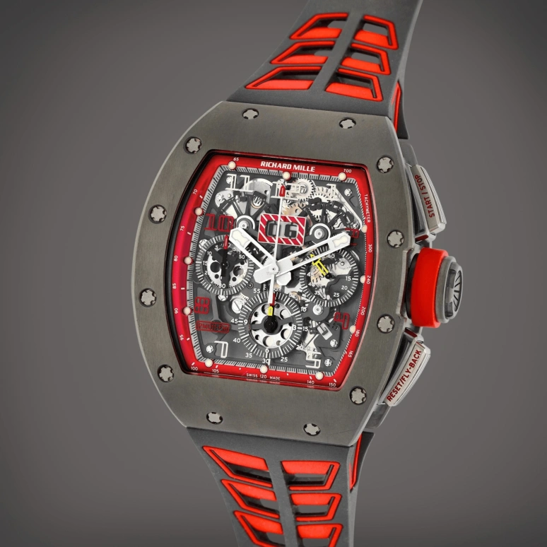 Richard Mille,Not Tourbillon 42x50mm,42x50mm,Titanium,Skeleton,Automatic,Chronograph,Day,Flyback,RM 011 Felipe Massa AH TI