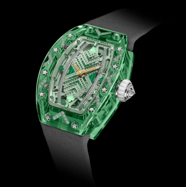 Richard Mille,Not Tourbillon 32.90x46.75mm,32.90x46.75mm,Sapphire,Green,Automatic,50hours,In-house Caliber,RM 07,RM 07-02 Sapphire Green Set
