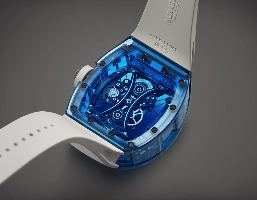 Richard Mille,Tourbillon 44x17mm,44x17mm,Crystal,Blue,Handwound,Tourbillon,RM 53,RM 53-02 Tourbillon Pablo Mac Donough Blue Sapphire