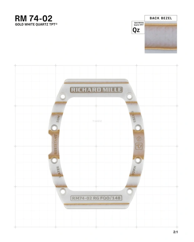 Richard Mille,Tourbillon 52.63x34.40mm,52.63x34.40mm,Red Gold,Quartz TPT,Rose Gold,Automatic,Tourbillon,50hours,RM 74,RM 74-02 WHITE