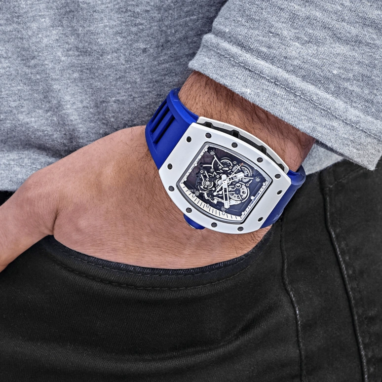 Richard Mille,Not Tourbillon 49.90x42.70mm,49.90x42.70mm,Ceramic,Black,Handwound,Sapphire,Tonneau,RM 055 Bubba Watson Japan Edition White CE