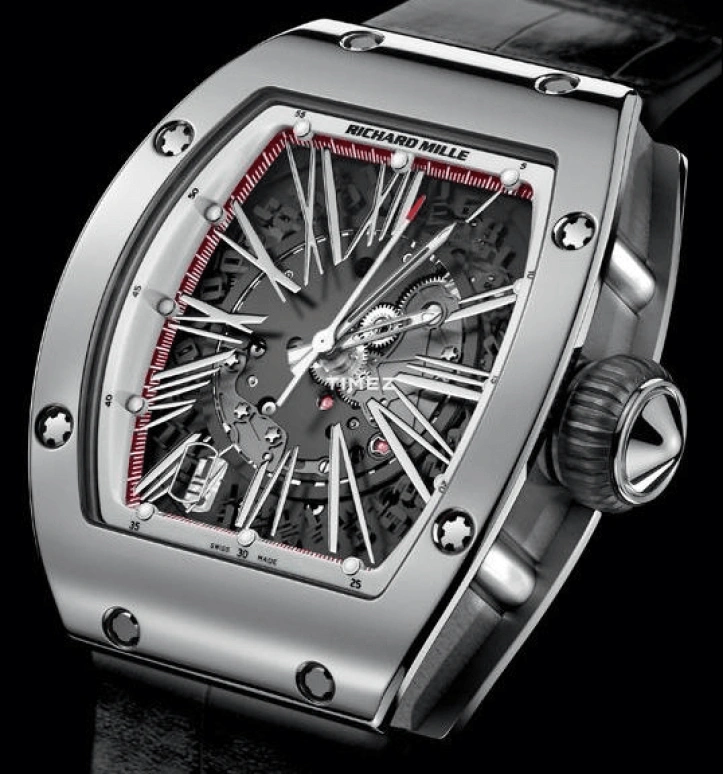 Richard Mille,Not Tourbillon 38x45mm,38x45mm,White Gold,Black,Automatic,Day,In-house Caliber,RM 023 AL WG