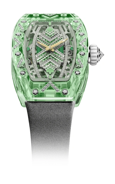 Richard Mille,Not Tourbillon 32.90x46.75mm,32.90x46.75mm,Sapphire,Green,Automatic,50hours,In-house Caliber,RM 07,RM 07-02 Sapphire Green Set