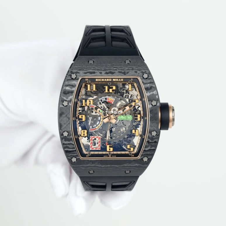 Richard Mille,Not Tourbillon 42.70x50mm,42.70x50mm,NTPT,Skeleton,Automatic,Day,Power Reserve Indicator,Function Selector,RM 030 Candy