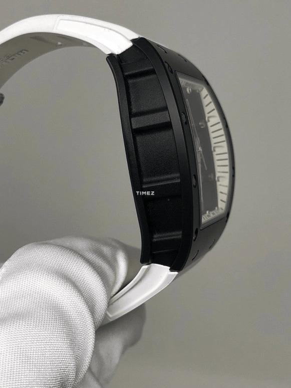 Richard Mille,Not Tourbillon 42.70x50mm,42.70x50mm,Titanium,White,Skeleton,Handwound,Tonneau,Black,RM 055 Bubba Watson White Drive
