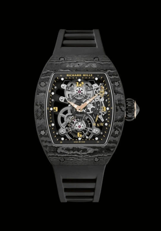 Richard Mille,Tourbillon 40.10x48.15mm,40.10x48.15mm,Carbon TPT,Skeleton,Handwound,Power Reserve Indicator,Tourbillon,Torque Indicator,RM 17,RM 17-01 NTPT