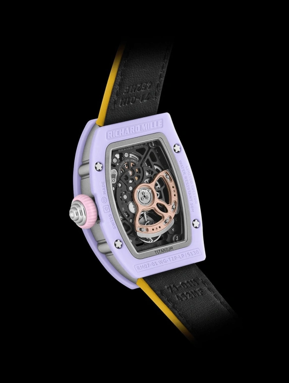 Richard Mille,Not Tourbillon 31.40x45.66mm,31.40x45.66mm,Ceramic,Multi-Color,Automatic,Sapphire,Tonneau,RM 07,RM 07-01 LAVENDER PINK