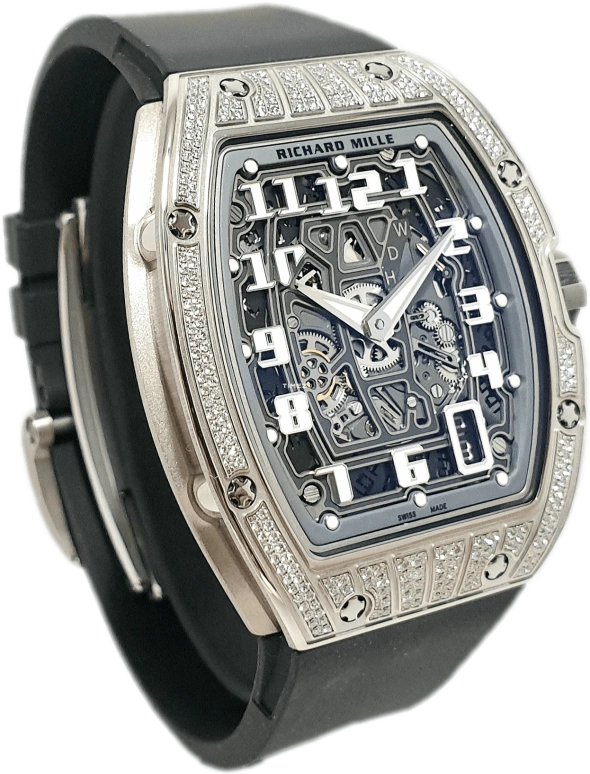 Richard Mille,Not Tourbillon 38.70x47.52mm,38.70x47.52mm,White Gold,Black,Skeleton,Automatic,Day,Function Selector,Yeoh Choo Kheng,Michelle Yeoh,RM 67,RM 67-01 WG DI