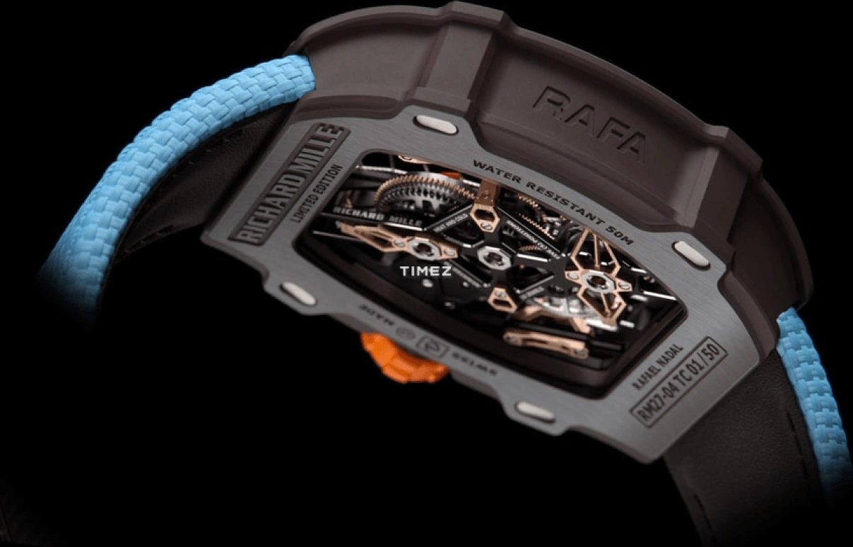 Richard Mille,Tourbillon 38.40x47.25mm,38.40x47.25mm,TitaCarb,Skeleton,Handwound,Tourbillon,38hours,Rafael Nadal,RM 27,RM 27-04