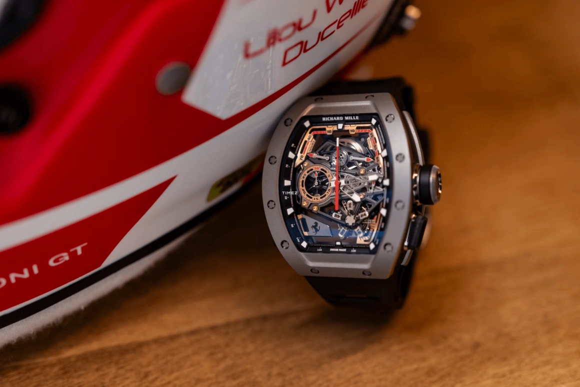 Richard Mille,Tourbillon 42.90mm,42.90mm,Titanium,Skeleton,Handwound,Chronograph,Power Reserve Indicator,Tourbillon,Rattrapante,70hours,In-house Caliber,RM 43,RM 43-01 FERRARI TI