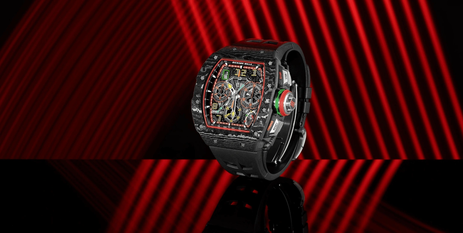 Richard Mille,Not Tourbillon 49.94x44.50mm,49.94x44.50mm,Gold,Titanium,Carbon TPT,Black,Automatic,Chronograph,Flyback,Big Date,Function Selector,In-house Caliber,Sapphire,Eduardo Camavinga,Degang Guo,RM 65,RM 65-01 NTPT