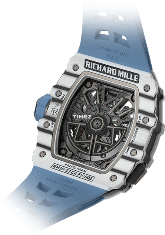 Richard Mille,Not Tourbillon 43.15x49.95mm,43.15x49.95mm,Quartz TPT,Carbon TPT,Skeleton,Automatic,Function Selector,Sapphire,Fernando Belasteguin,Alec Monopoly,RM 35,RM 35-03 Rafael Nadal NTPT