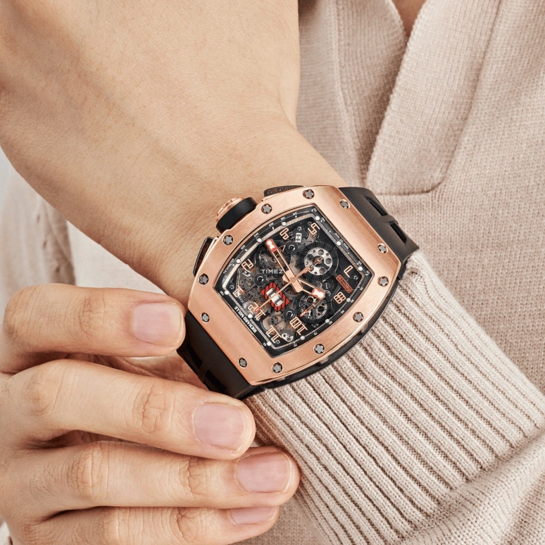 Richard Mille,Not Tourbillon 50x40mm,50x40mm,Rose Gold,Titanium,Black,Skeleton,Automatic,Chronograph,Month,Day,Flyback,Sapphire,Tonneau,RM 011 Felipe Massa Red Kite