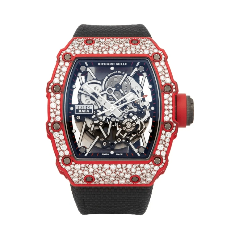 Richard Mille,Not Tourbillon 49.94x44.50mm,49.94x44.50mm,NTPT,See-through,Skeleton,Automatic,Sapphire,Tonneau,RM 35,RM 35-02 Rafa NTPT DI-CASE