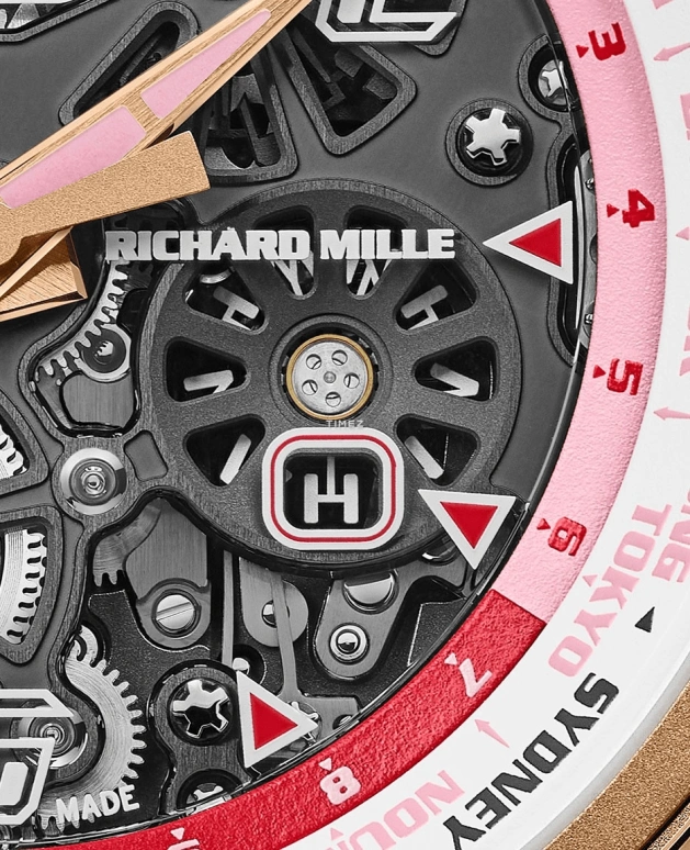 Richard Mille,Not Tourbillon 47mm,47mm,Titanium,Red Gold,White,Grey,Automatic,World Time,Big Date,Function Selector,RM 63,RM 63-02 TI RG