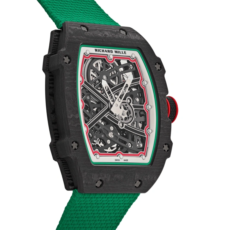 Richard Mille,Not Tourbillon 38.70x47.52mm,38.70x47.52mm,NTPT,Carbotech,Texalium,Black,Automatic,50hours,In-house Caliber,Lewis Hamilton,RM 67,RM 67-02 Italy