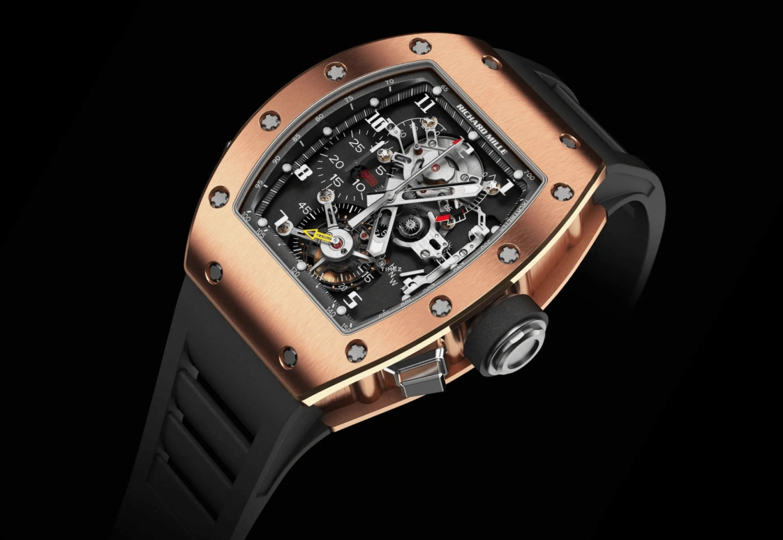 Richard Mille,Tourbillon 48x39.70mm,48x39.70mm,Rose Gold,Skeleton,Handwound,Chronograph,Power Reserve Indicator,Tourbillon,Rattrapante,Sapphire,Tonneau,RM 008,RM 008-V1 Split-Seconds Chronograph RG