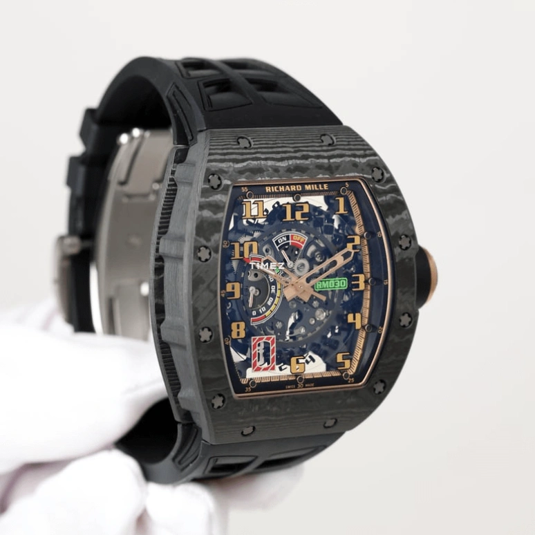 Richard Mille,Not Tourbillon 42.70x50mm,42.70x50mm,NTPT,Skeleton,Automatic,Day,Power Reserve Indicator,Function Selector,RM 030 Candy