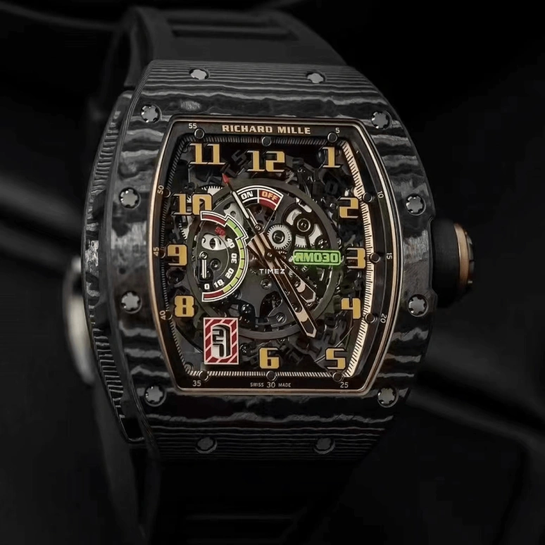 Richard Mille,Not Tourbillon 42.70x50mm,42.70x50mm,NTPT,Skeleton,Automatic,Day,Power Reserve Indicator,Function Selector,RM 030 Candy
