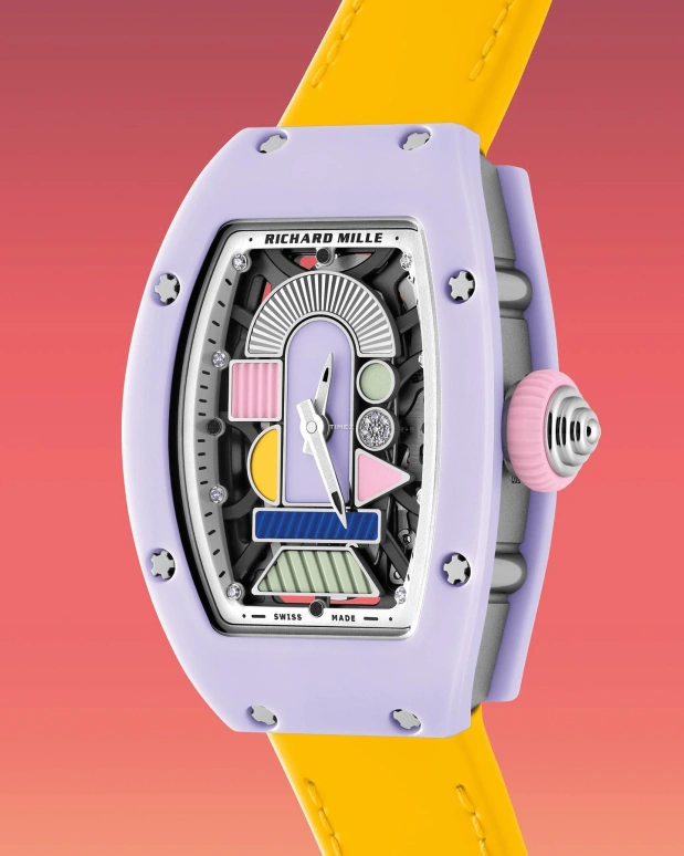 Richard Mille,Not Tourbillon 31.40x45.66mm,31.40x45.66mm,Ceramic,Multi-Color,Automatic,Sapphire,Tonneau,RM 07,RM 07-01 LAVENDER PINK