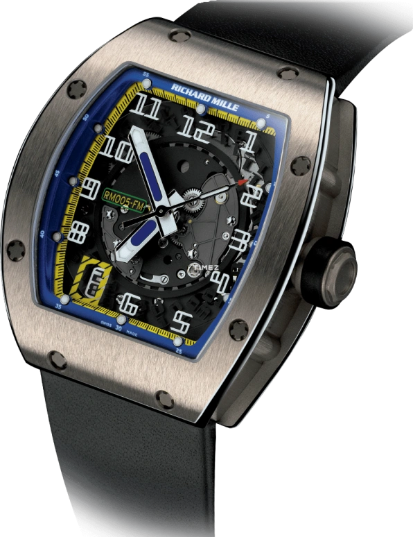 Richard Mille,Not Tourbillon 37.80x45mm,37.80x45mm,White Gold,Skeleton,Automatic,Day,Sapphire,RM 005 Felipe Massa