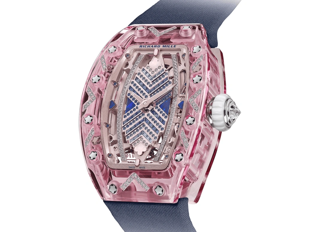 Richard Mille,Not Tourbillon 46.75x32.90mm,46.75x32.90mm,Sapphire,Pink,Automatic,50hours,In-house Caliber,RM 07,RM 07-02 Sapphire Pink Set