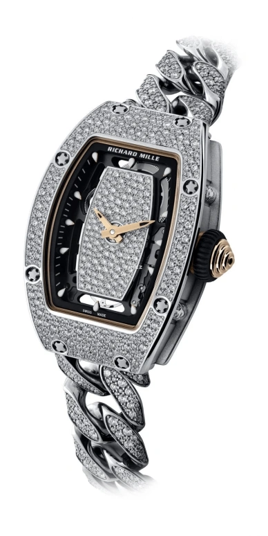 Richard Mille,Not Tourbillon 31.40x45.66mm,31.40x45.66mm,White Gold,Silver,Automatic,50hours,In-house Caliber,Yeoh Choo Kheng,Michelle Yeoh,RM 07,RM 07-01 WG Snow Setting