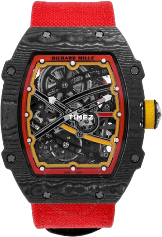 Richard Mille,Not Tourbillon 38.70x47.52mm,38.70x47.52mm,NTPT,Skeleton,Automatic,50hours,In-house Caliber,Carlos Sainz,Chili,RM 67,RM 67-02 Alexander Zverev