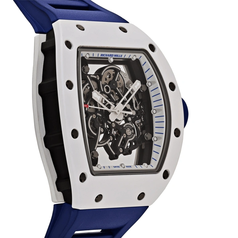 Richard Mille,Not Tourbillon 49.90x42.70mm,49.90x42.70mm,Ceramic,Black,Handwound,Sapphire,Tonneau,RM 055 Bubba Watson Japan Edition White CE